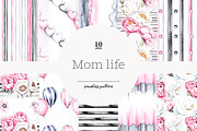 Mothers Day Digital Paper, a Pattern Graphic by GlamArtZhanna (Thumbnail 1 of 4)