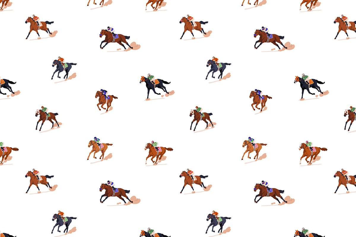 Jockeys on race horses patterns, a Pattern Graphic by Good Studio (Photo 3 of 5)