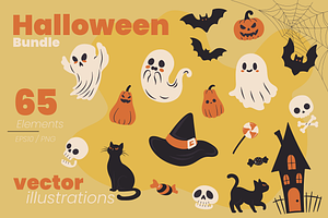 Halloween bundle, a Seasonal Illustration by moja doodle