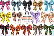 Watercolor Leopard Glitter Bows PNG, an Illustration by Canvas Craft (Thumbnail 1 of 4)
