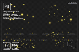 Gold Fireflies Photoshop Overlay