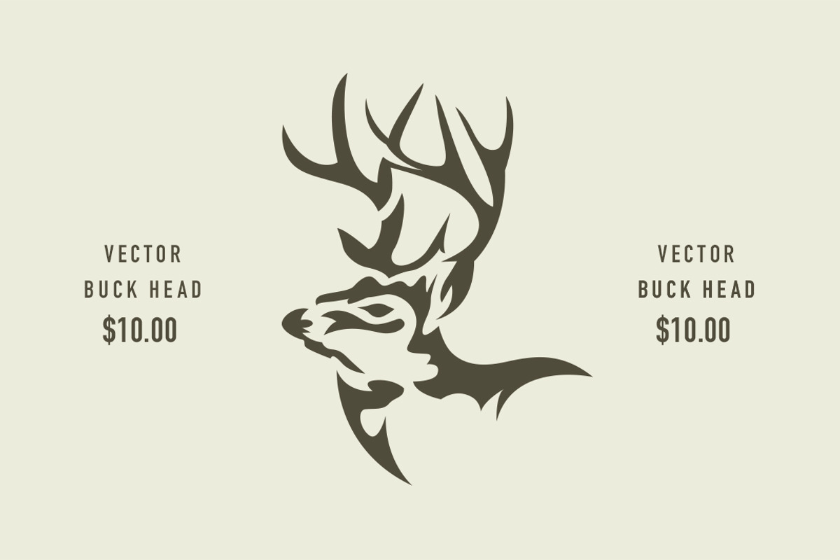 Buck Head, an Animal Illustration by Steve Wolf Designs