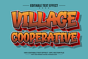 Village 3D editable text effect