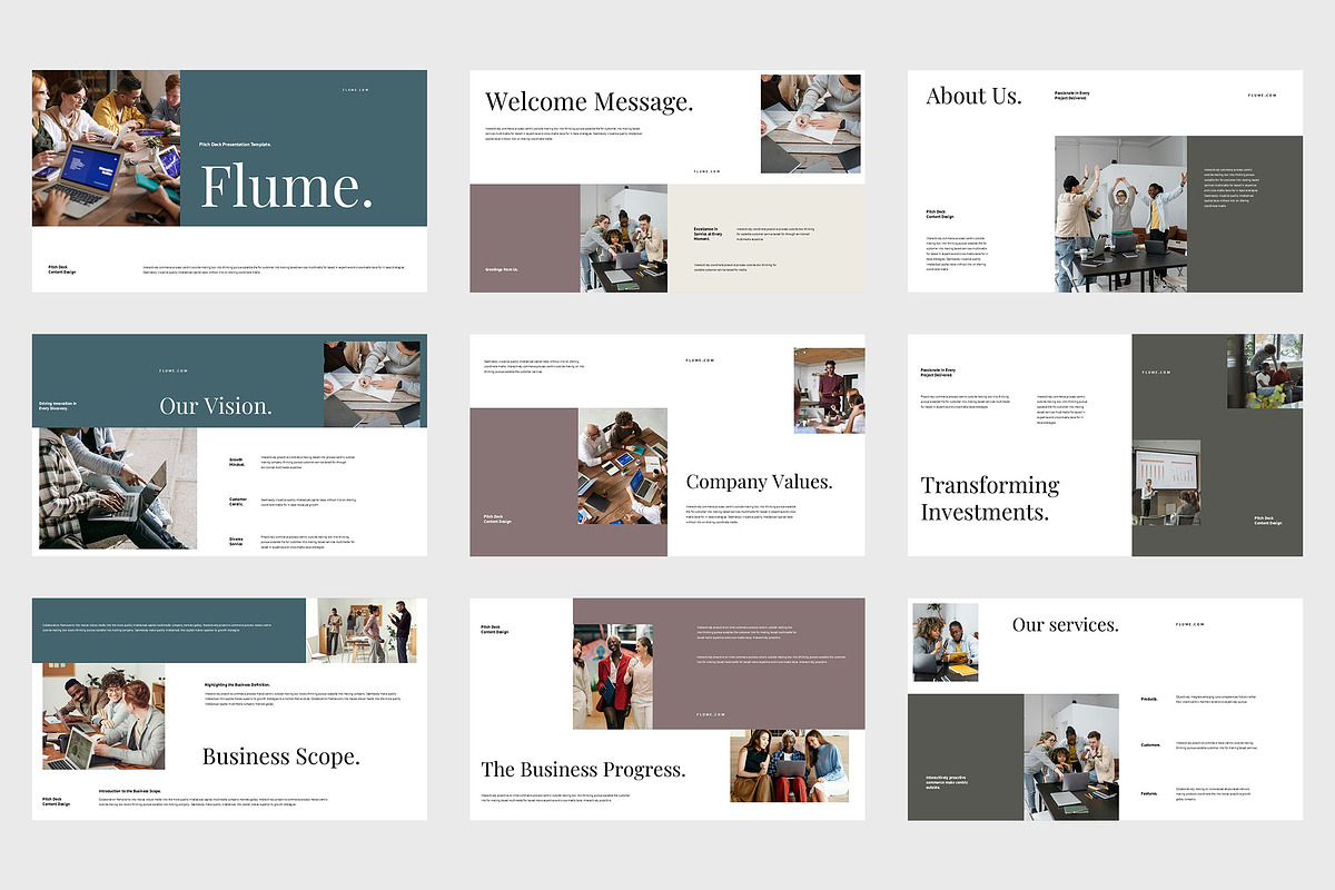 Flume : Pitch Deck Keynote, a Presentation Template by Punkl Camp (Photo 6 of 9)