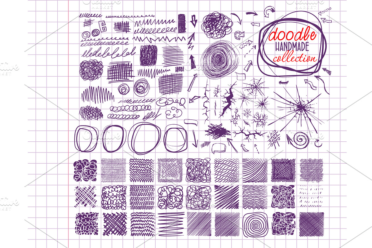 Handmade doodle set. Back to school, an Illustration by Nenahliadava Design