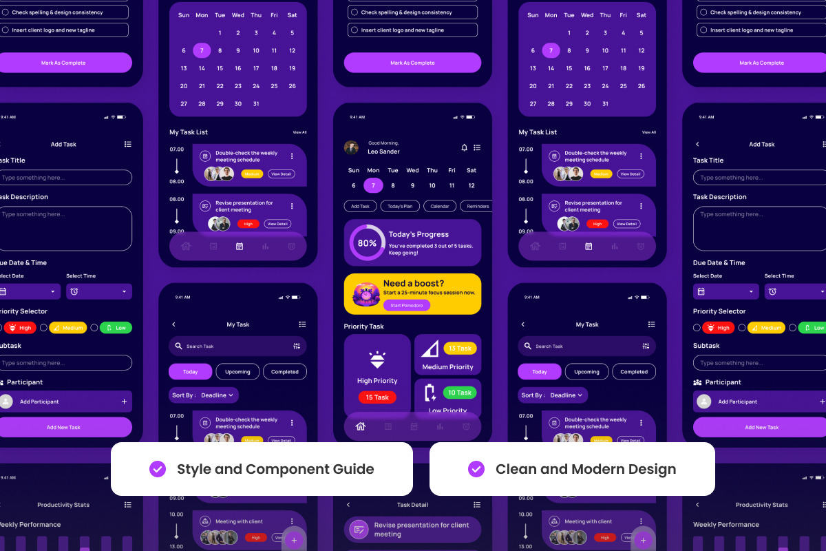 Taskova - Task Planner Mobile App, an App Template by productype1 (Photo 3 of 5)