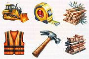 Construction Site Watercolor, an Illustration by CreationArt (Thumbnail 3 of 5)