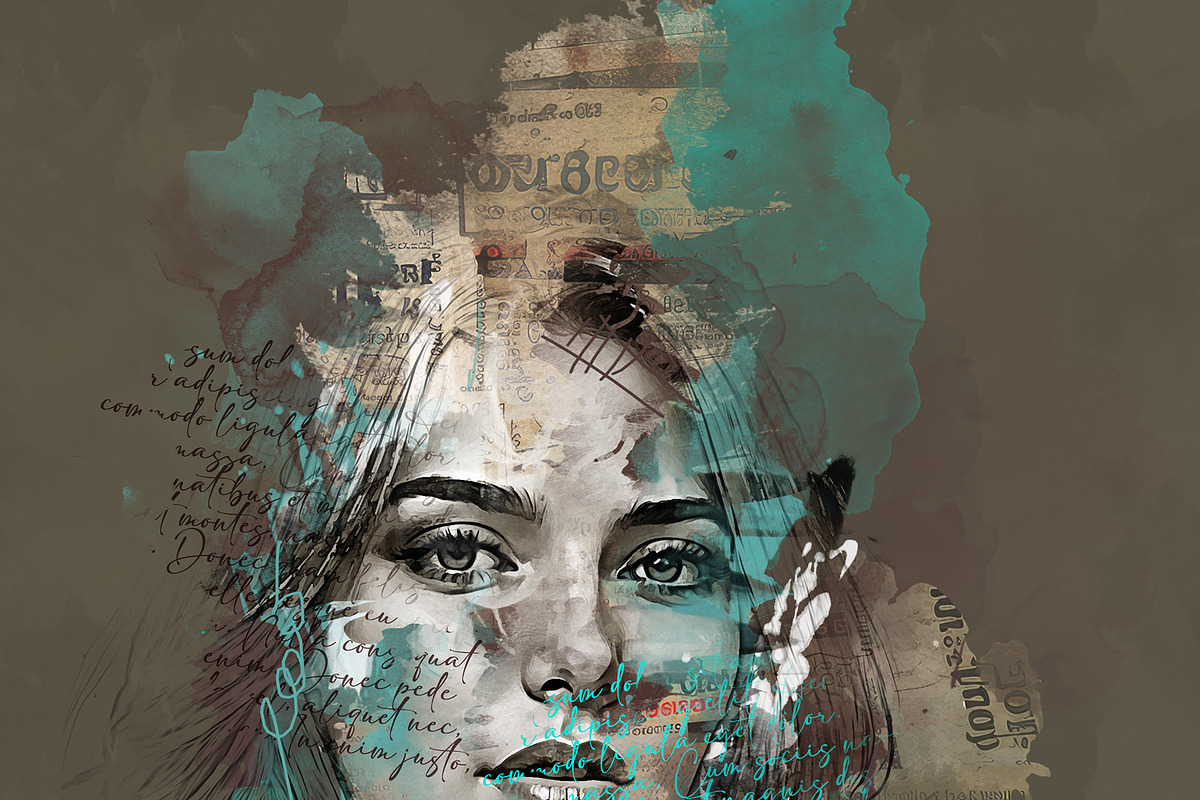 Mixed media art photo effect, an Action Add-On by MRI STUDIO (Photo 11 of 19)