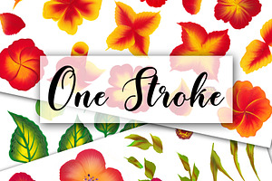 150 One stroke flowers style.