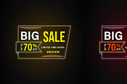 Sale Promotions Vector Neon Bundle, a Decorative Illustration by Photoshop Action (Thumbnail 9 of 15)