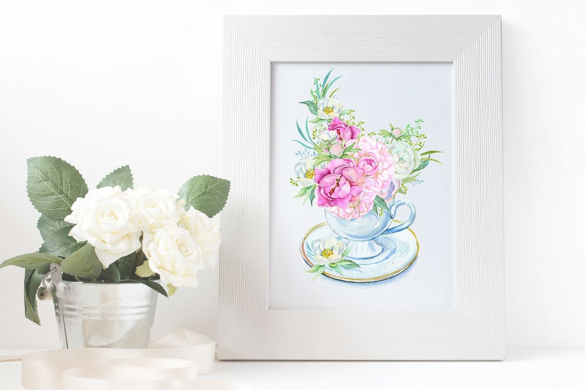 Flower bouquet Watercolor, an Illustration by MitrushovaArt (Photo 6 of 6)
