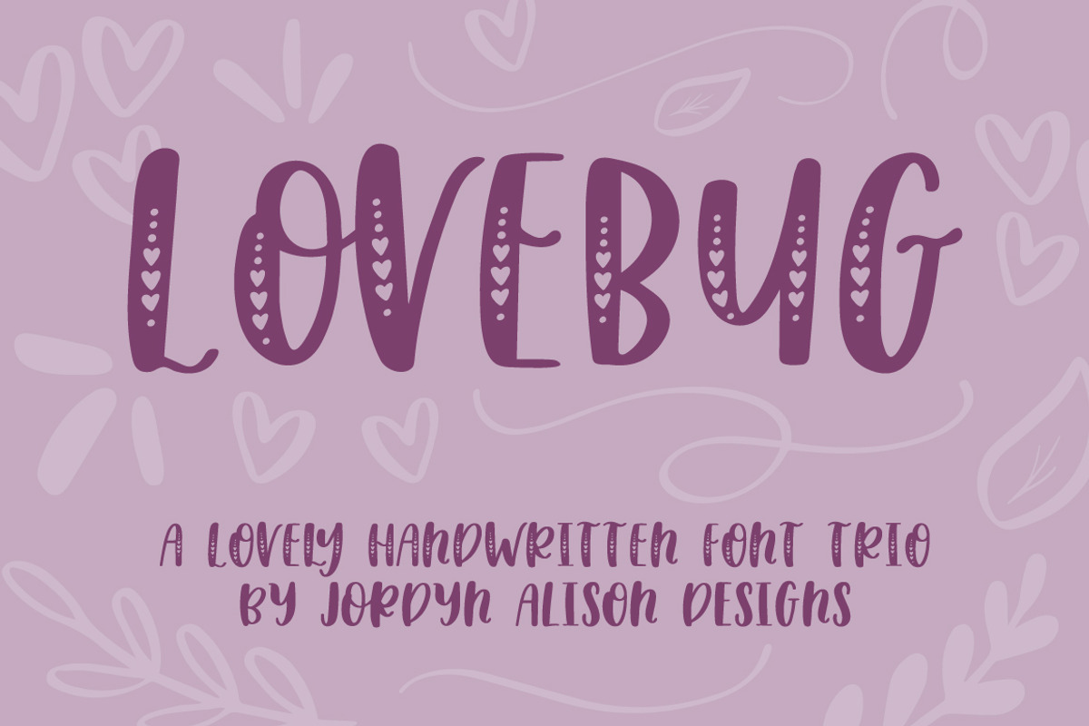 Lovebug Hearts Font Trio