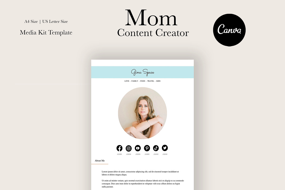Mom Media Kit Template | Canva, a Social Media Template by Bonita Digital Design (Photo 3 of 3)
