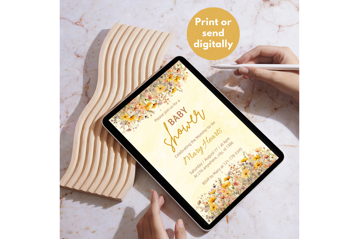 Baby Shower Invitation Template, an Invitation Template by SimoDigitalArt (Photo 5 of 9)