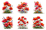 Spring meadow poppies clipart, an Illustration by SinaCreation (Thumbnail 4 of 11)