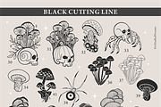 Mushrooms and skulls silhouette cutt, an Illustration by Siriliadka Dreams (Thumbnail 5 of 9)