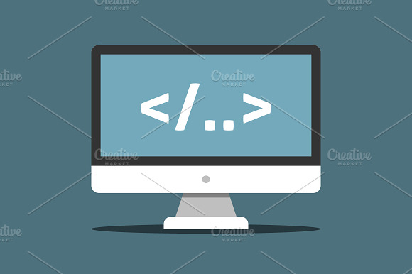 Computer Monitor With Coding