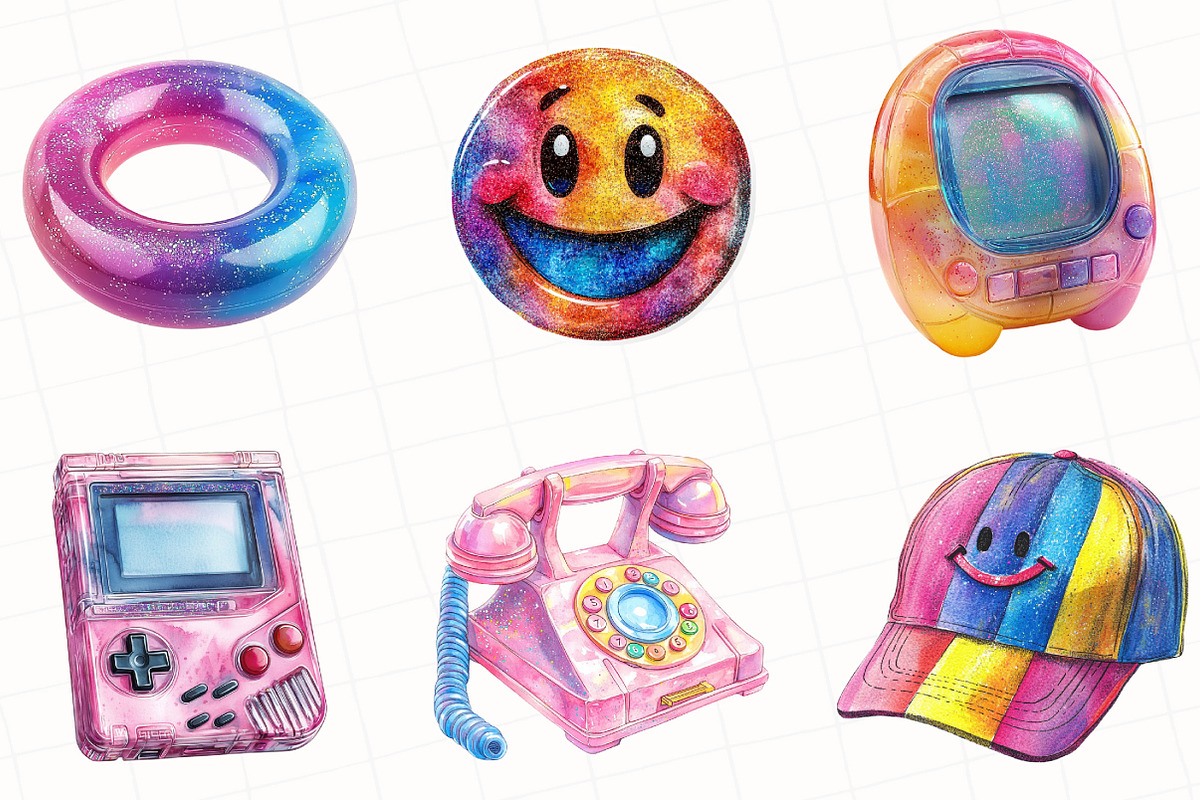 Retro Nostalgic 90s Clipart, an Illustration by OK Design (Photo 3 of 5)