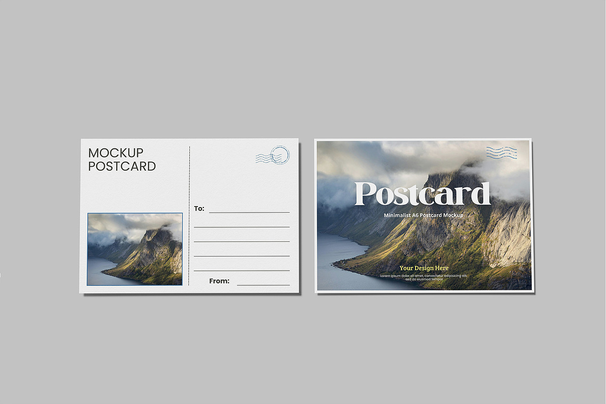 Minimalist A6 Postcard Mockup, a Card Template by lamorastudio (Photo 10 of 11)