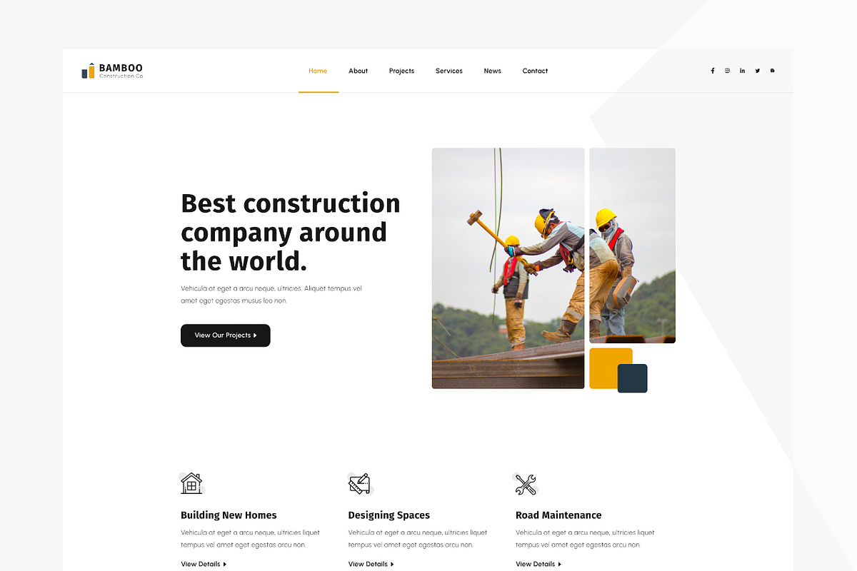 Bamboo - Construction HTML Template, a HTML Template by TemplatesJungle (Photo 2 of 3)