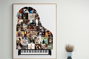 Piano photo collage,Musician shape, a Poster Template by AIW SOLUTIONS (Thumbnail 3 of 8)