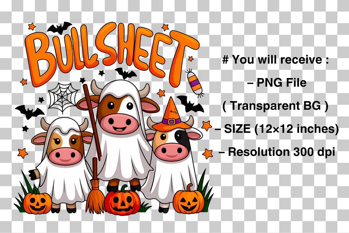 Bull Sheet PNG, Halloween Png, a Graphic by Clipart Bloom (Photo 2 of 2)