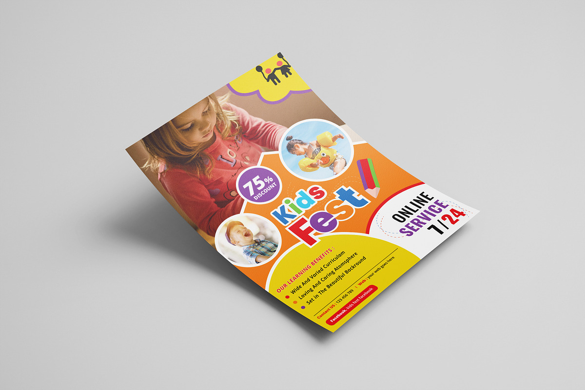 Kids Fest Flyer Template, a Flyer Template by UI_Expert (Photo 1 of 2)
