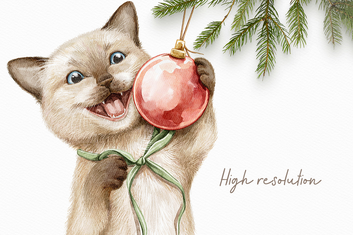 Christmas cats, an Animal Illustration by Mimomy (Photo 5 of 9)