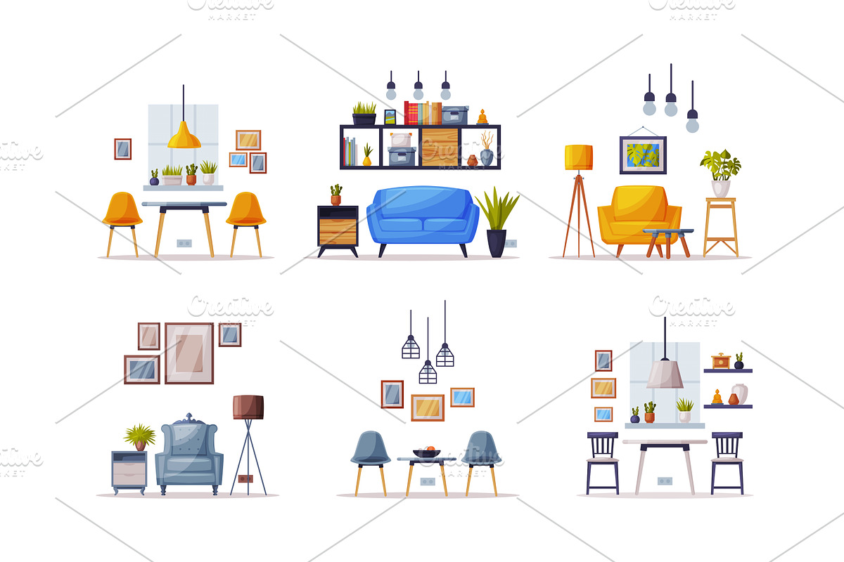 Modern Room Interior Design with, an Object Illustration by TopVectors