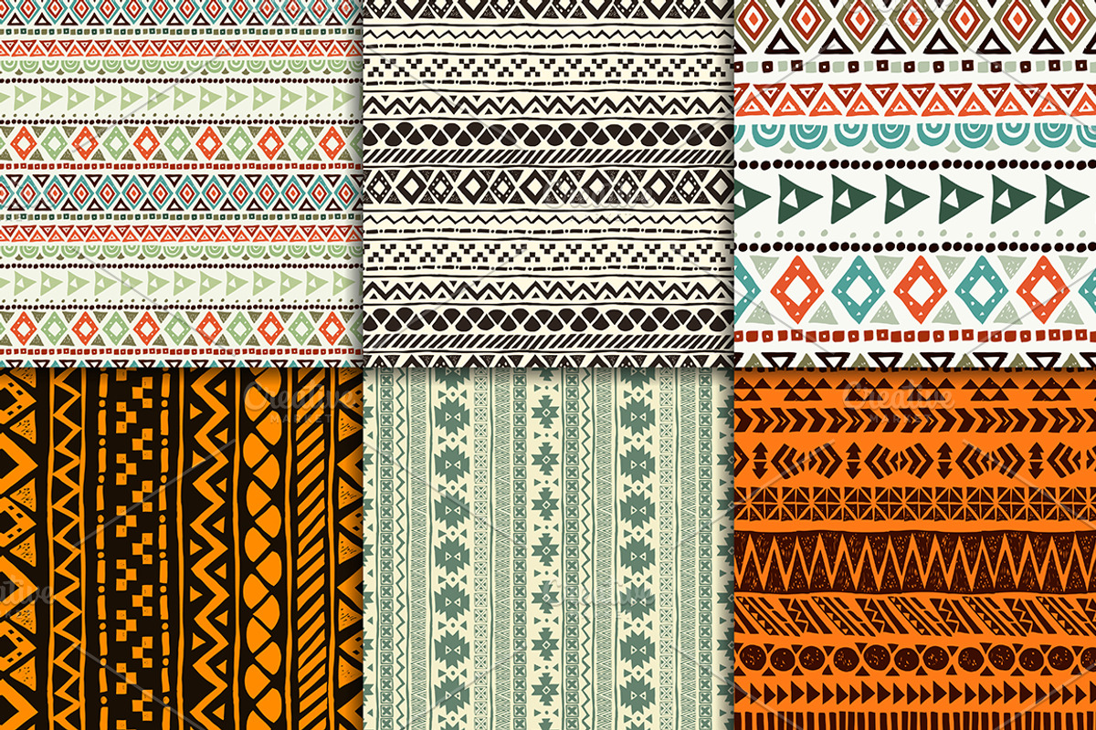 Six aztec seamless patterns, a Pattern Graphic by Alena Stoyko design