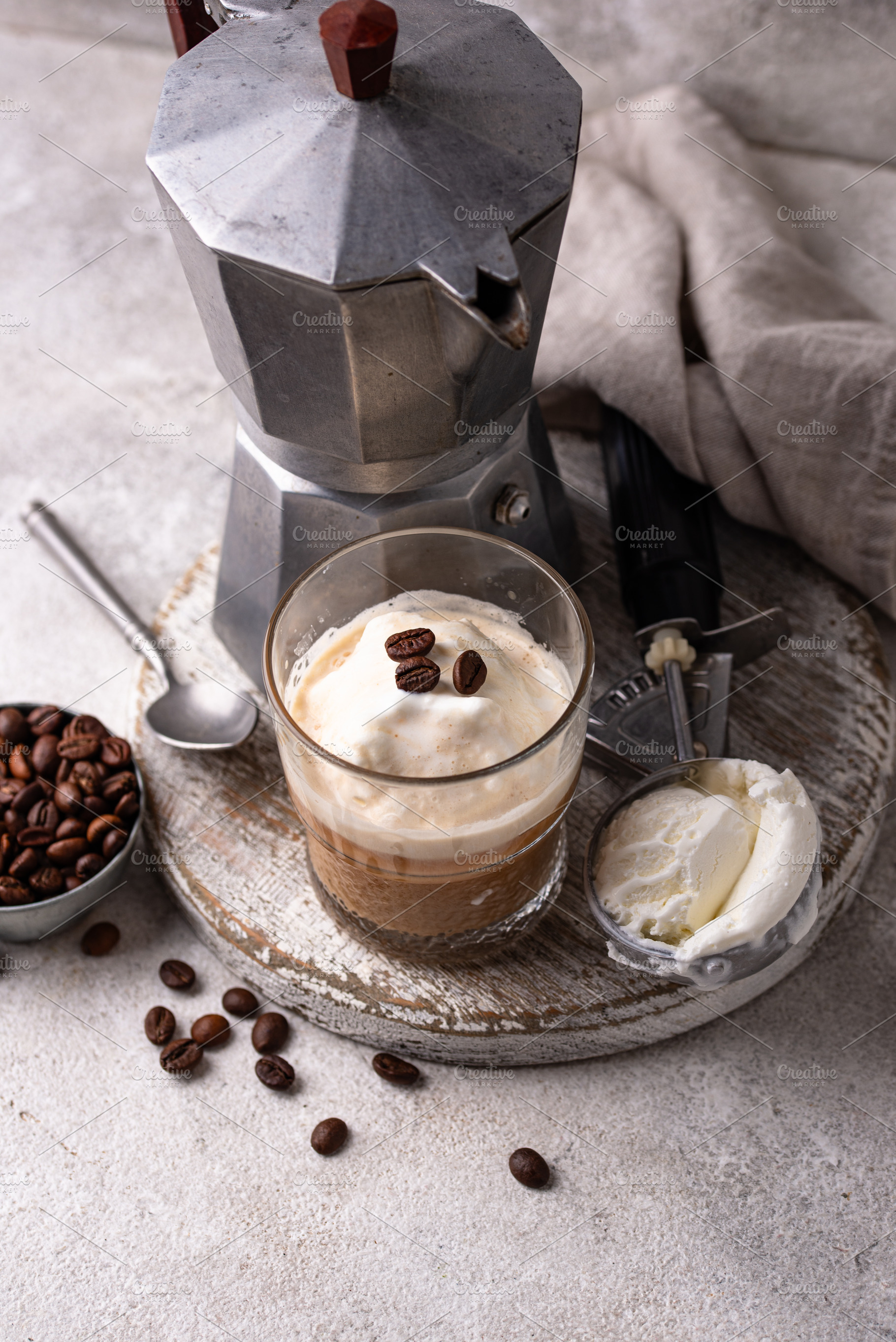 Coffee affogato with ice cream, a Food & Drink Photo by Yulia Furman