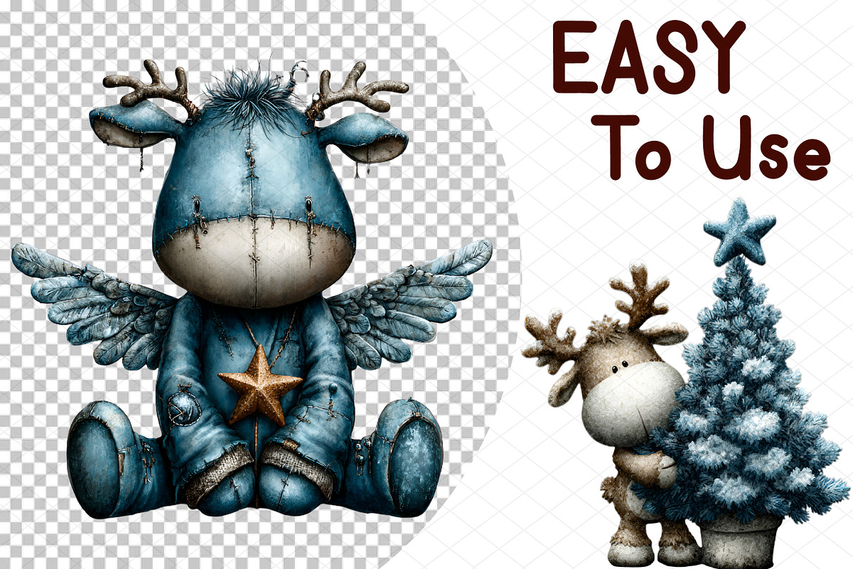 Whimsical Christmas Icy Blue Reindee, an Illustration by cherrydesign (Photo 4 of 4)