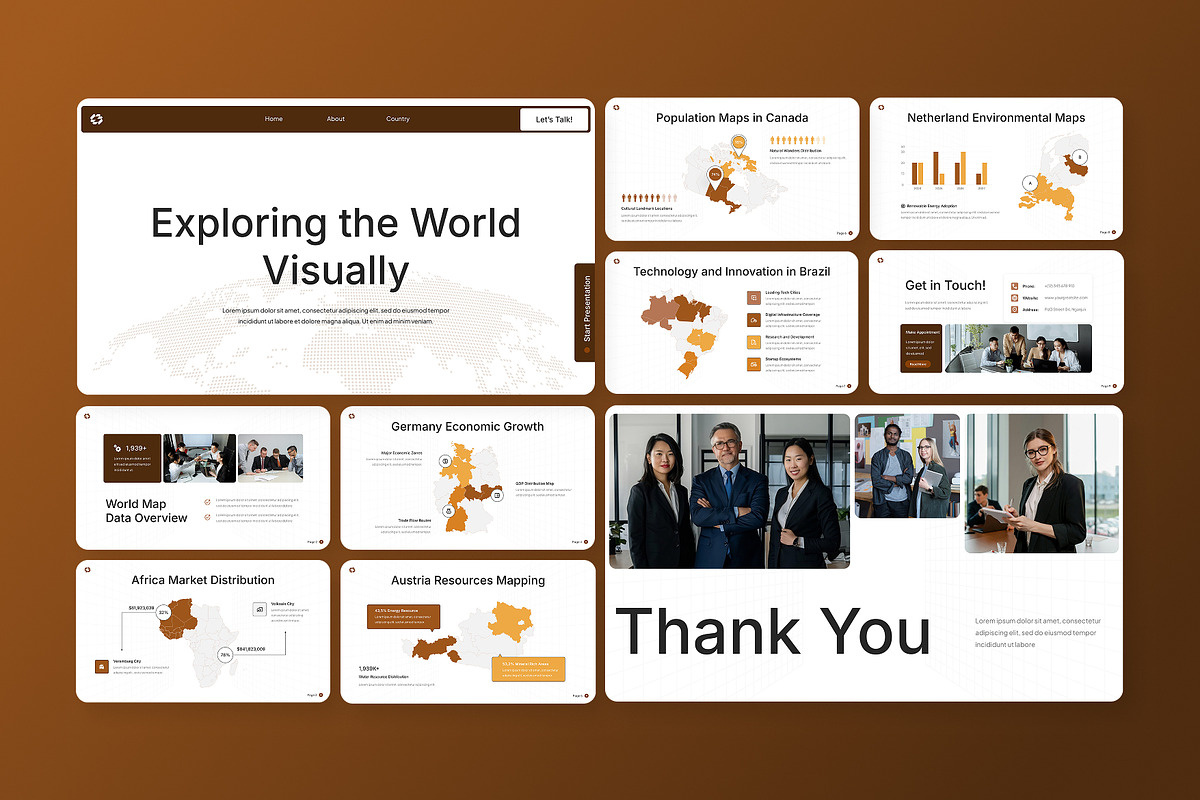 World Maps Google Slides, a Presentation Template by Antstheme (Photo 4 of 4)