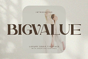Bigvalue – Premium Jewelry Serif, a Serif Font by Artiveko (Thumbnail 1 of 8)