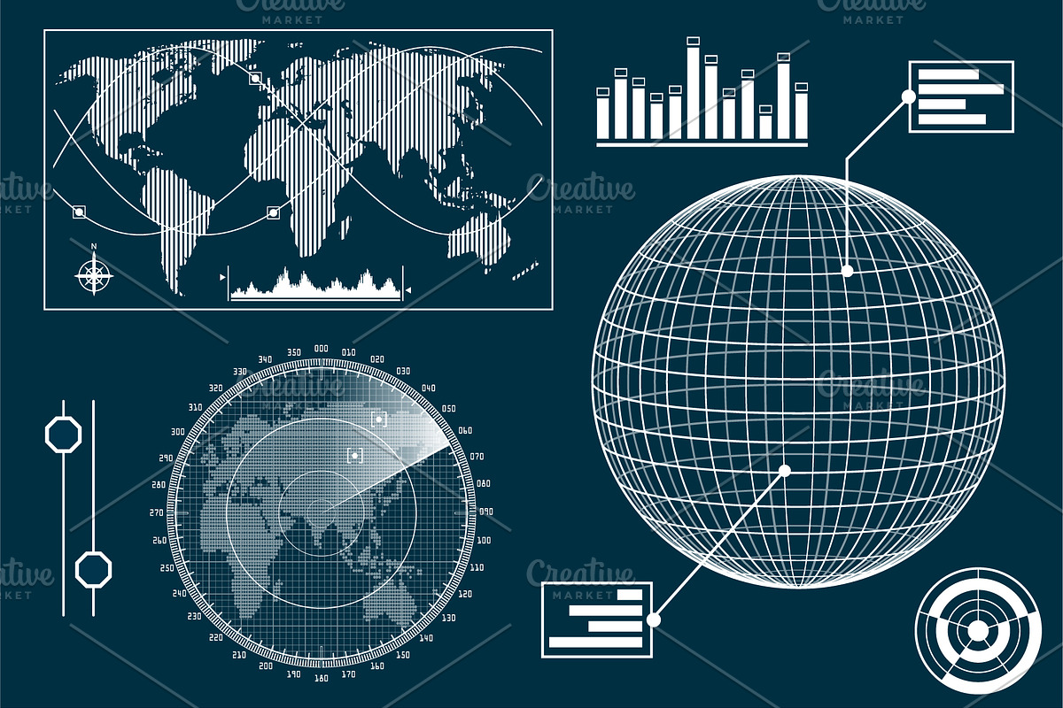 Vector HUD user interface elements, a Technology Illustration by MSA ...