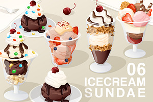 Set of Icecream Sundae 06