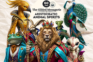 Gilded Menagerie Royal Animals, an Animal Illustration by ThatsDesignArt