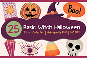 Basic Witch Halloween Clipart Set, an Object Graphic by Drafts n Doodles (Thumbnail 1 of 3)
