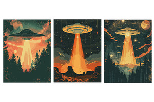 Ufo Posters. Vintage Retro Poster