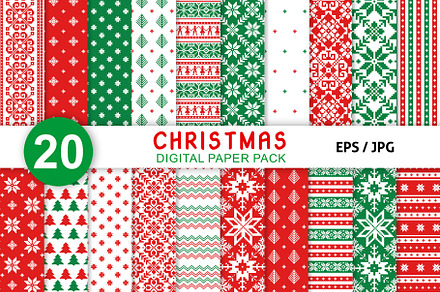 Christmas Knitted Digital Paper, a Pattern Graphic by IrmaIrma2