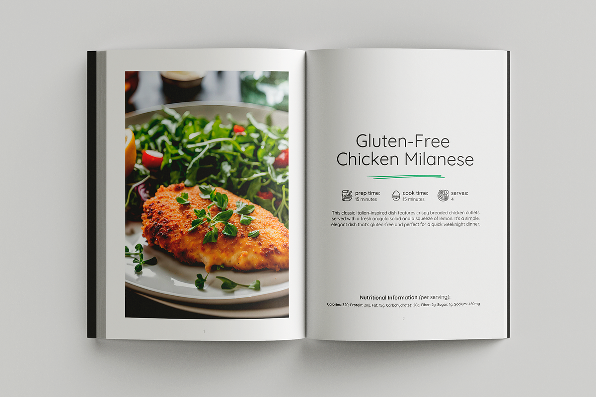 Canva Gluten-Free cookbook template, a Magazine Template by DeLaGranSiete (Photo 2 of 9)