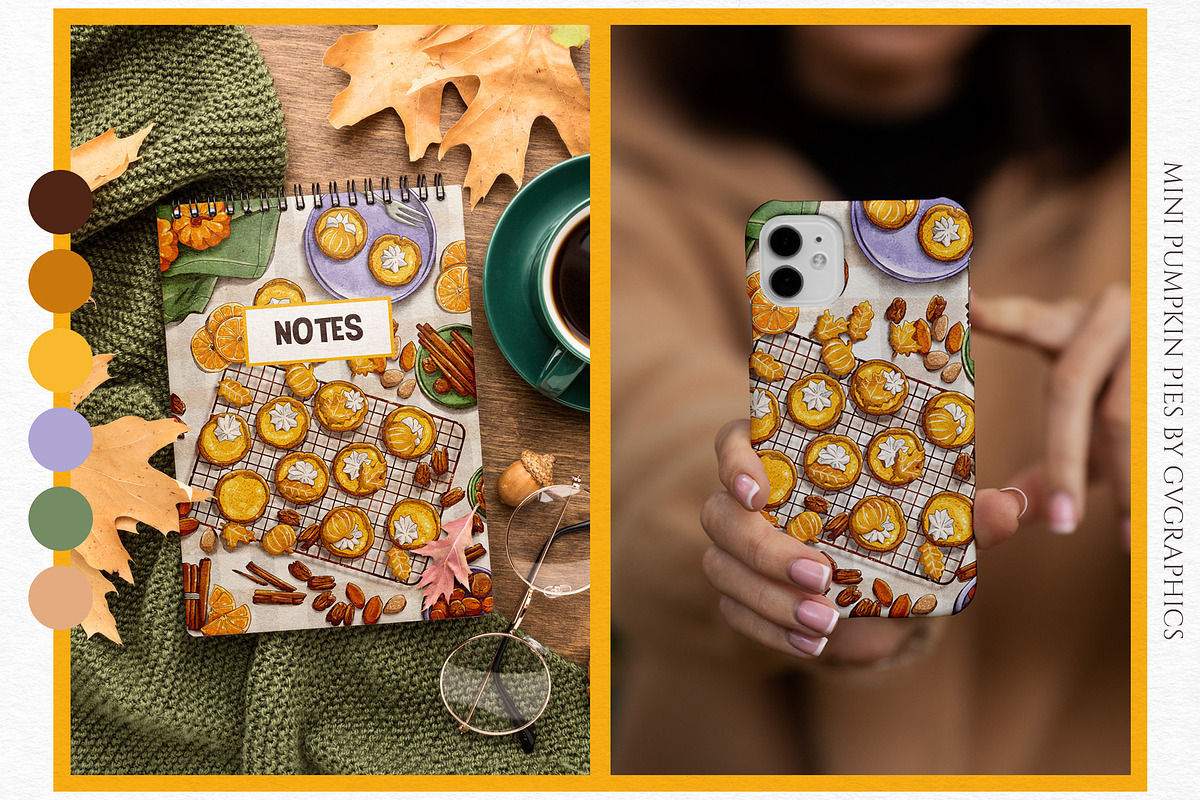 Mini Pumpkin Pies Illustration, a Graphic by GVGraphics (Photo 5 of 9)