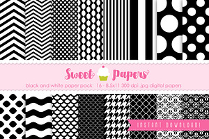 Black And White Digital Paper SPBW01