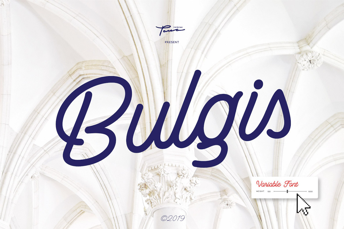 Bulgis - Variable Script Font, a Script Font by Panatype™ Studio (Photo 1 of 7)