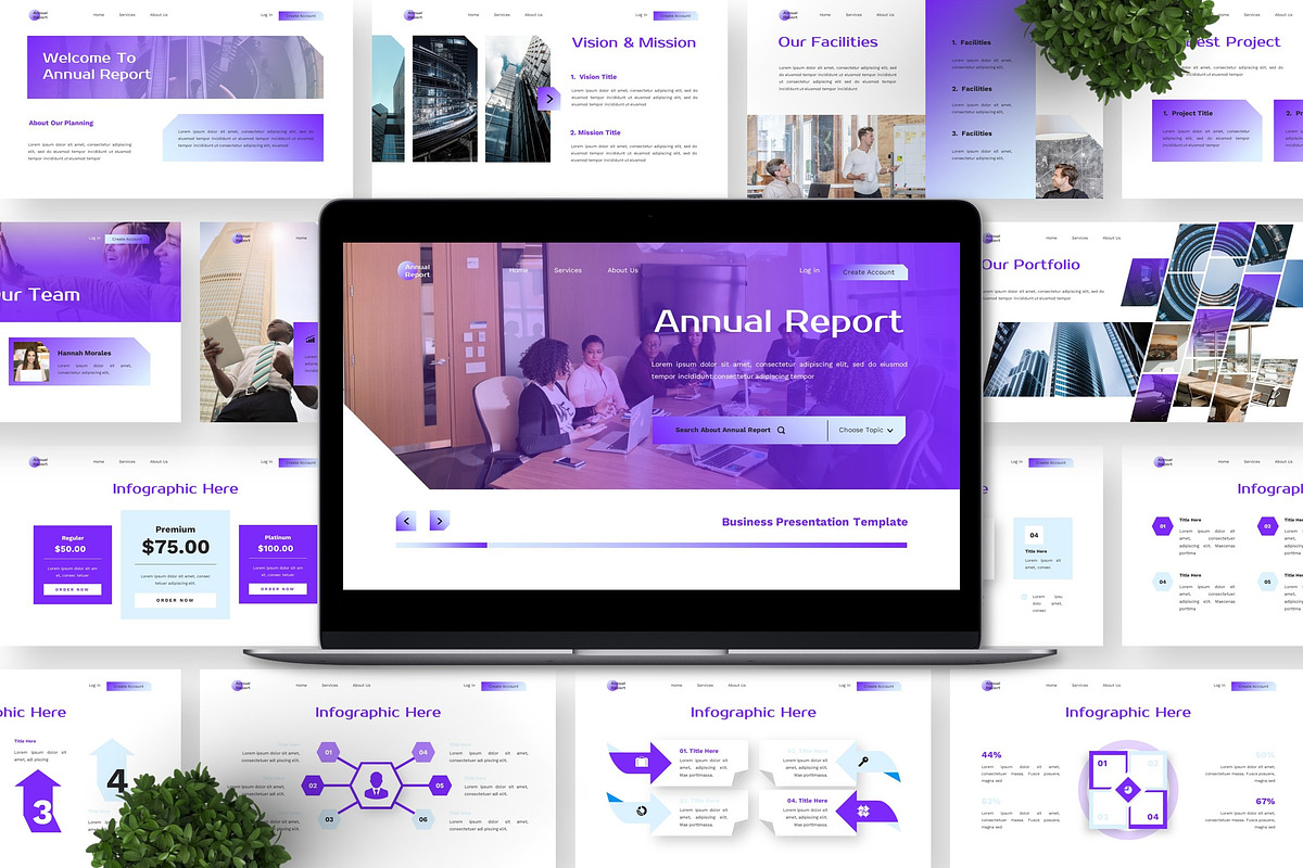 Annual Report - Business Powerpoint preview 4