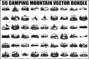 50 Camping Mountain Vector Bundle, an Illustration by jahid234