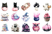 Pastel Goth Halloween PNG Bundle, an Illustration by Designking (Thumbnail 2 of 5)