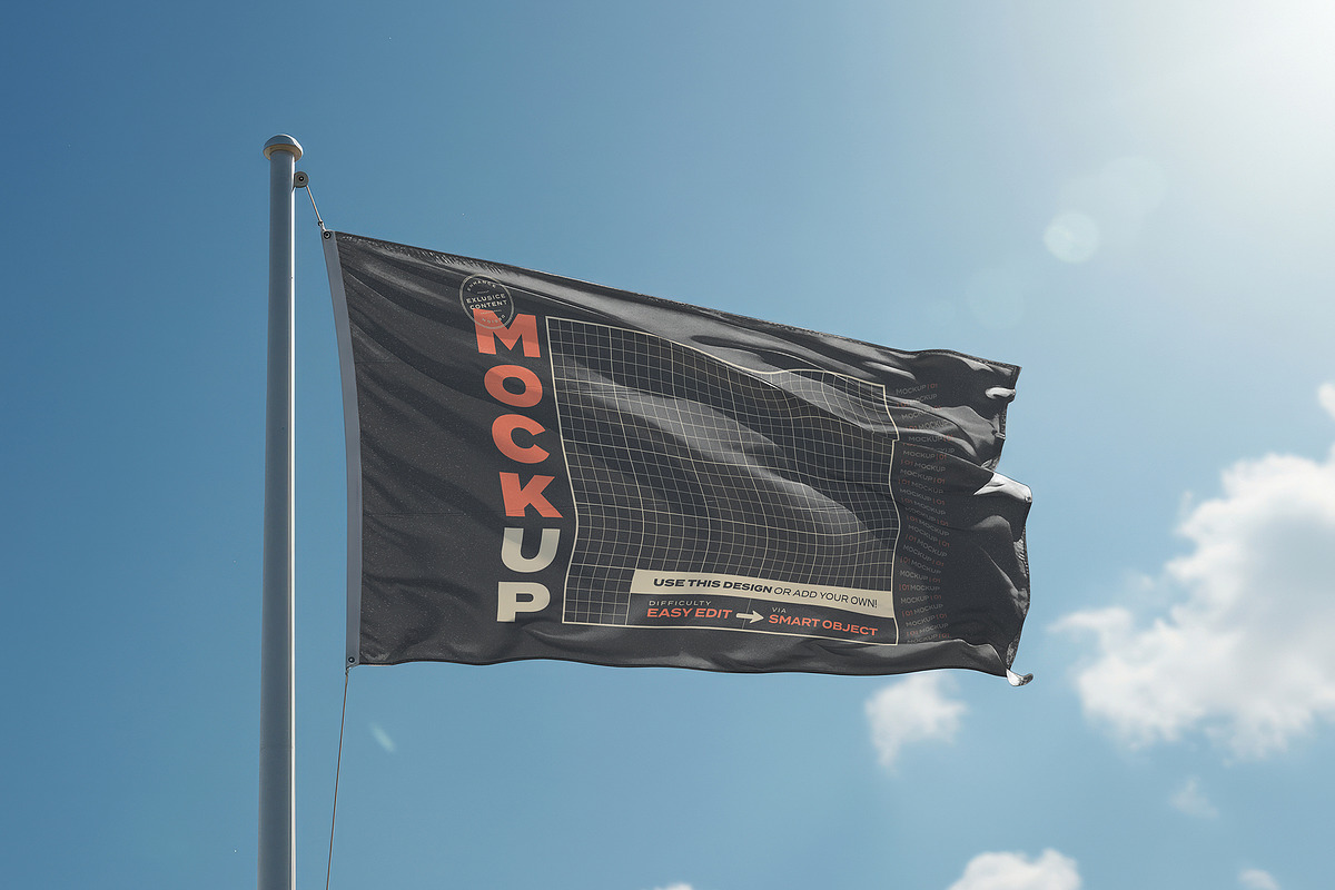 Realistic Waving Flags Mockups, a Product Mockup by Luuqas Design (Photo 3 of 5)