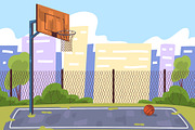 Outdoor basketball court. School, a Sport Illustration by Stock-Smart-Start (Thumbnail 3 of 3)