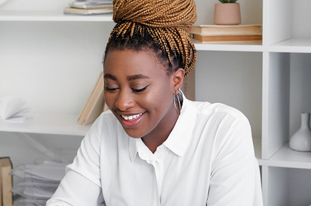 Laptop freelance online work successful woman, a Business Photo by Photo Drive Studio
